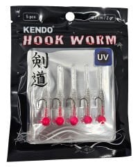 Kendo Hook Worm Jighead+Lrf Silikonu 2gr+4.5cm 5 Adet